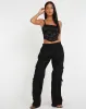 Ello Corset Top in Black Rose Flock sold by Motel Rocks
