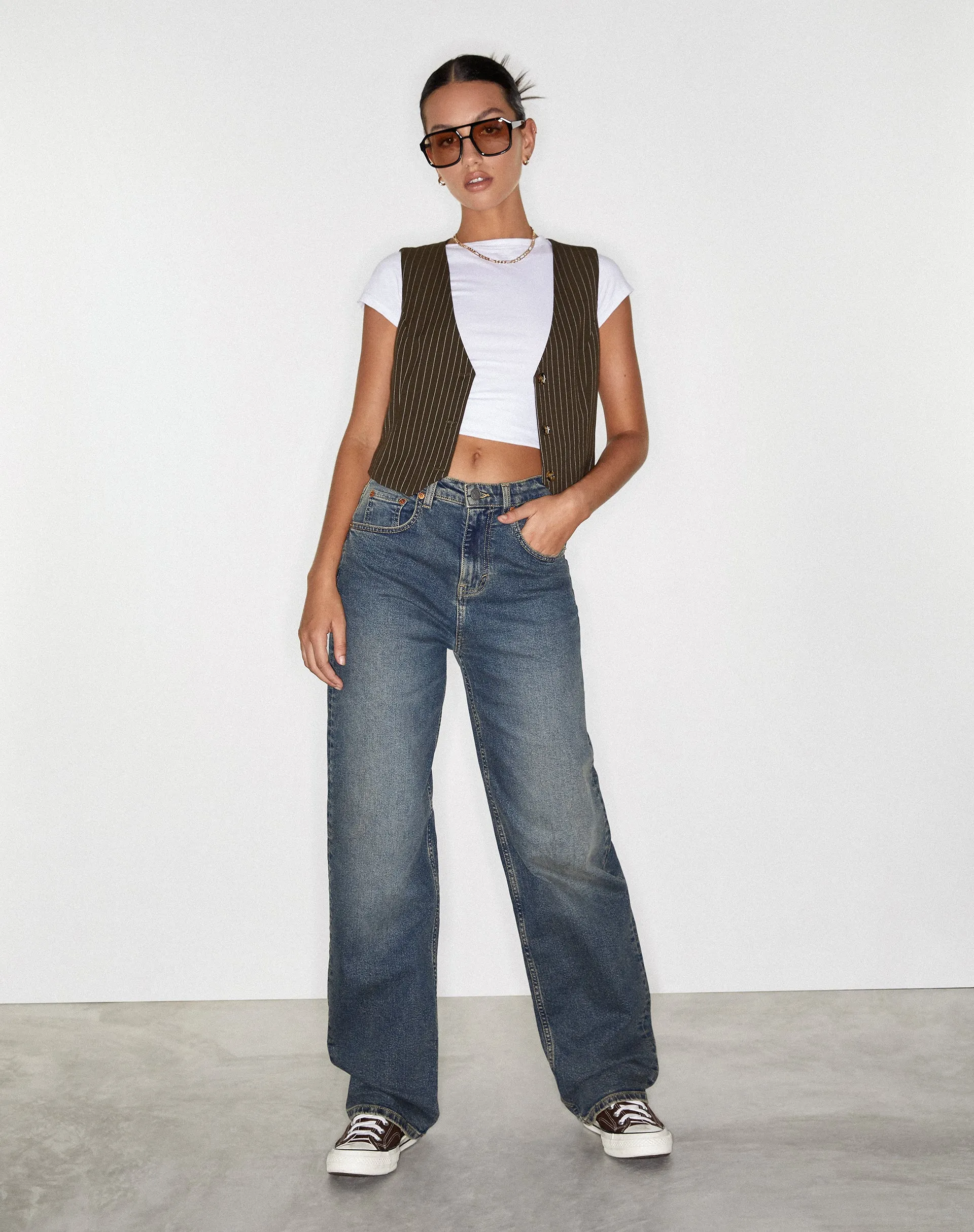 Parallel Jeans in Bryony Twilight Brown and Blue Acid sold by Motel Rocks product image thumbnail 4