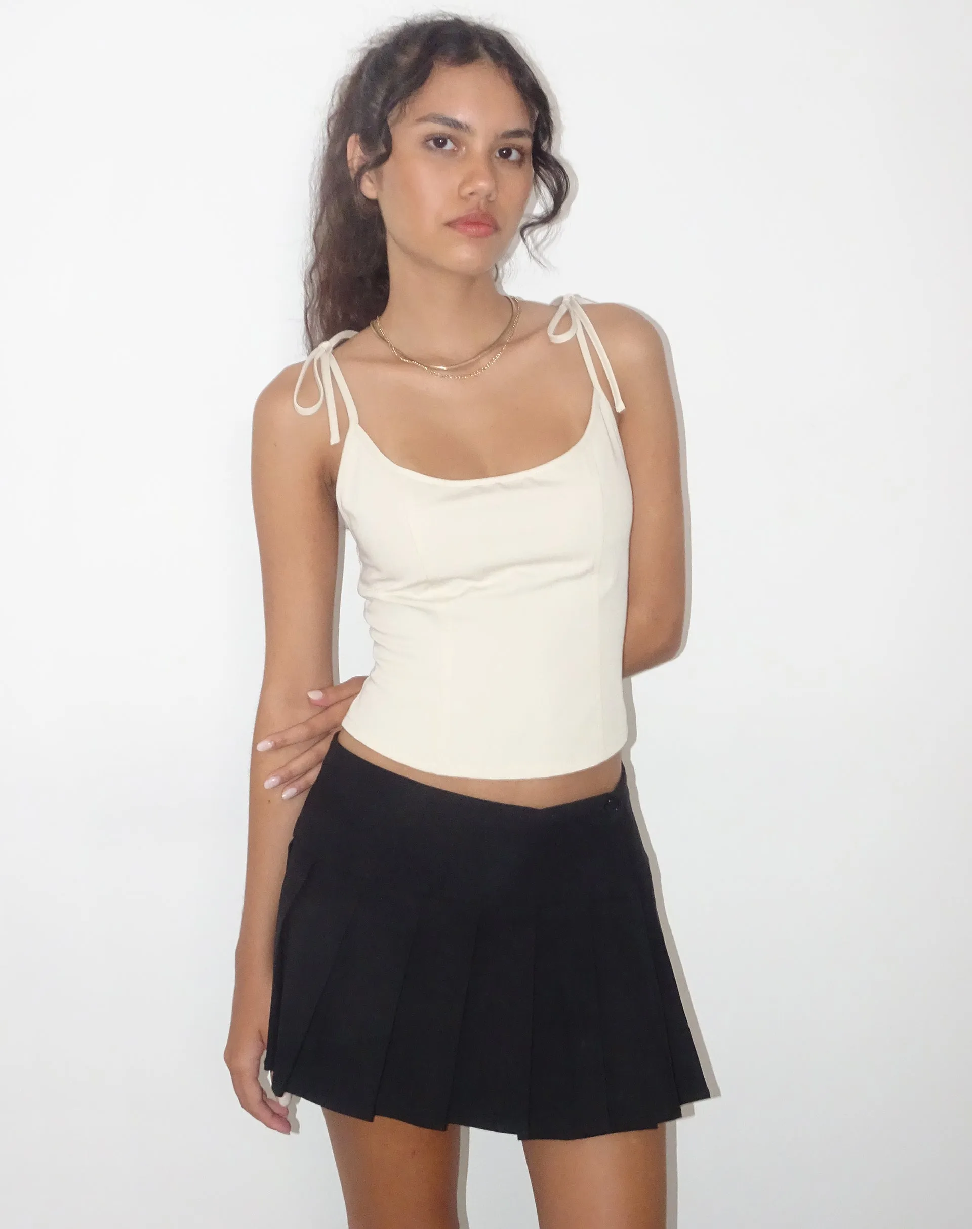 Kiona Corset Top in Tailoring Cream sold by Motel Rocks product image thumbnail 2