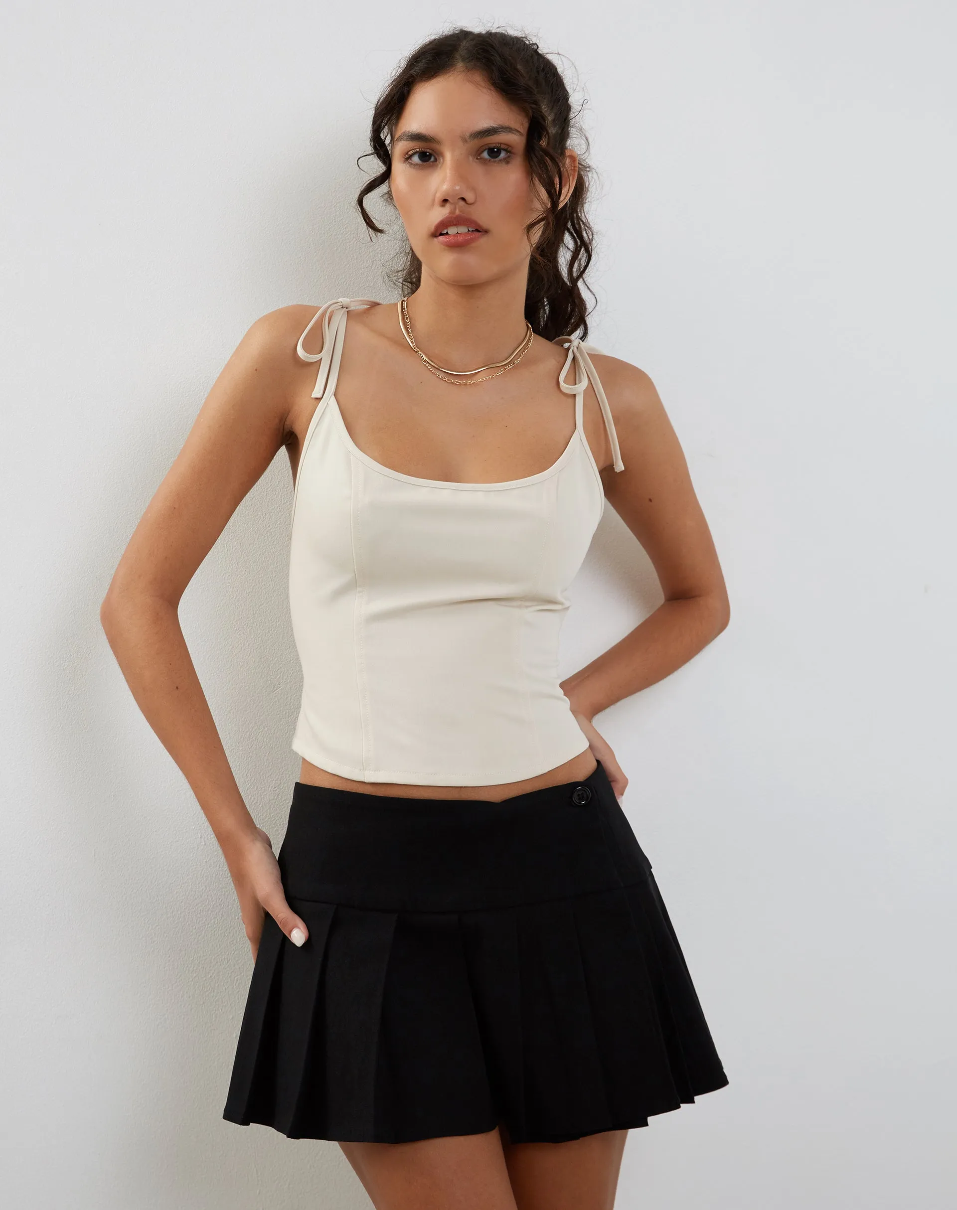Kiona Corset Top in Tailoring Cream sold by Motel Rocks product image thumbnail 4