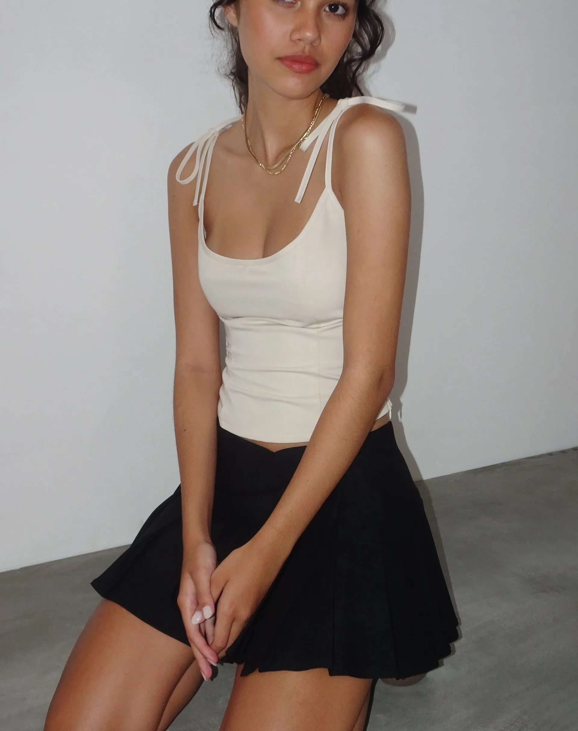 Kiona Corset Top in Tailoring Cream sold by Motel Rocks