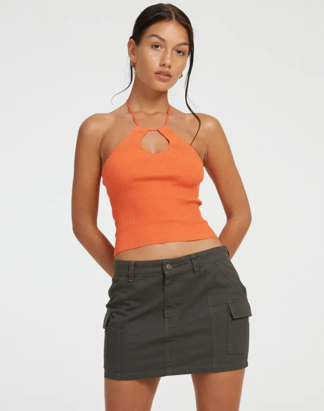 Gunmo Crop Top in Orange sold by Motel Rocks