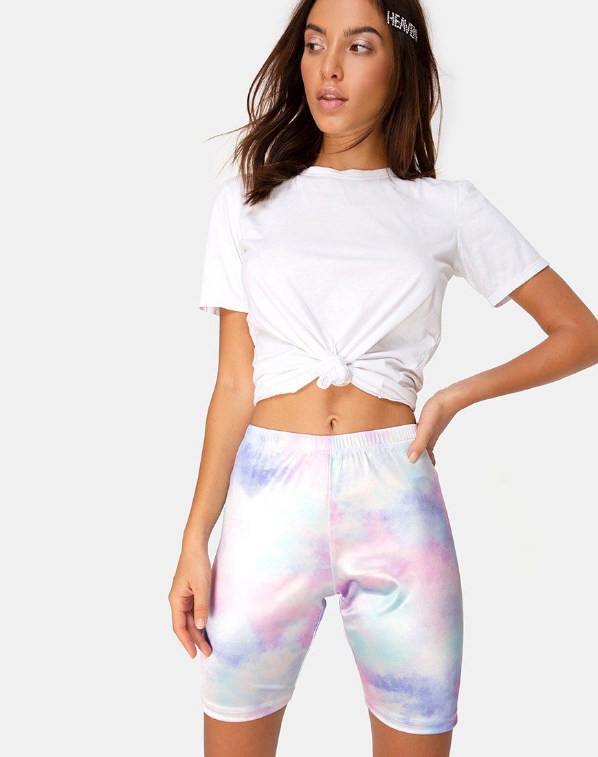 Bike Short in Pastel Tie Dye sold by Motel Rocks
