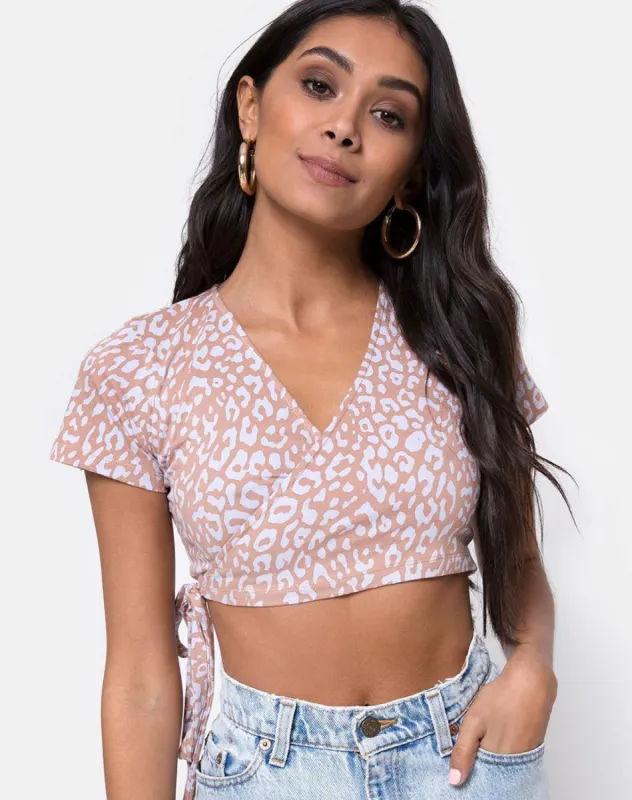 Biaz Crop Top in Leopard Spot made by Motel Rocks