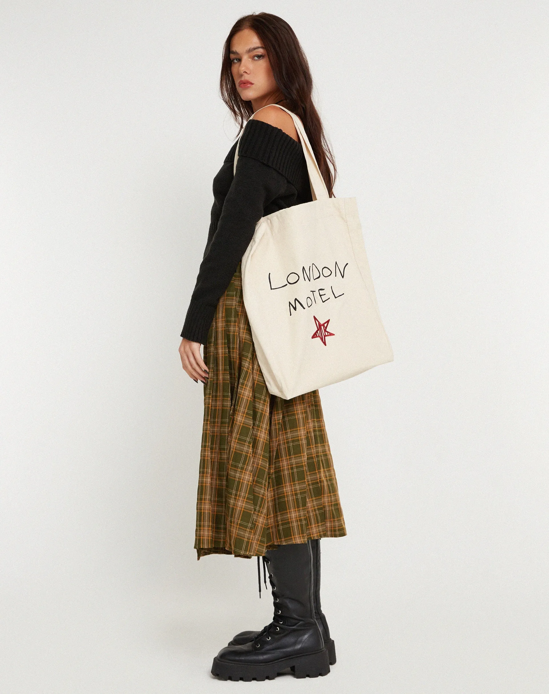 London Tote Bag in Ecru London Motel Embro sold by Motel Rocks product image thumbnail 5