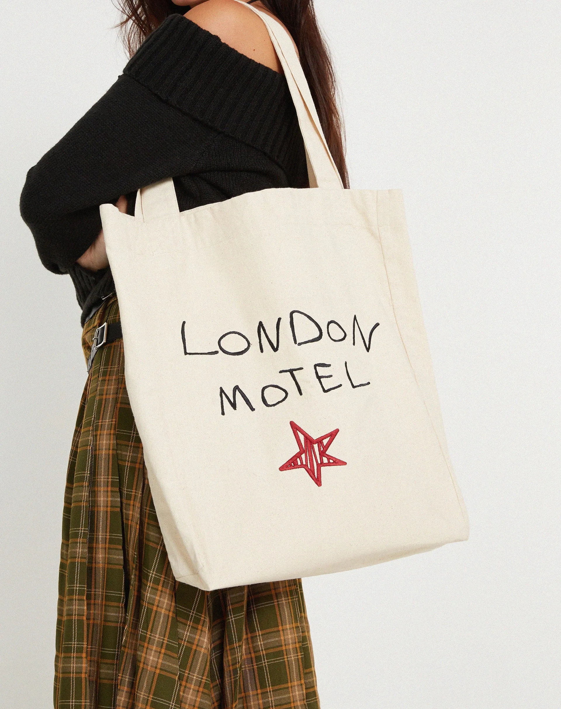 London Tote Bag in Ecru London Motel Embro sold by Motel Rocks product image thumbnail 2
