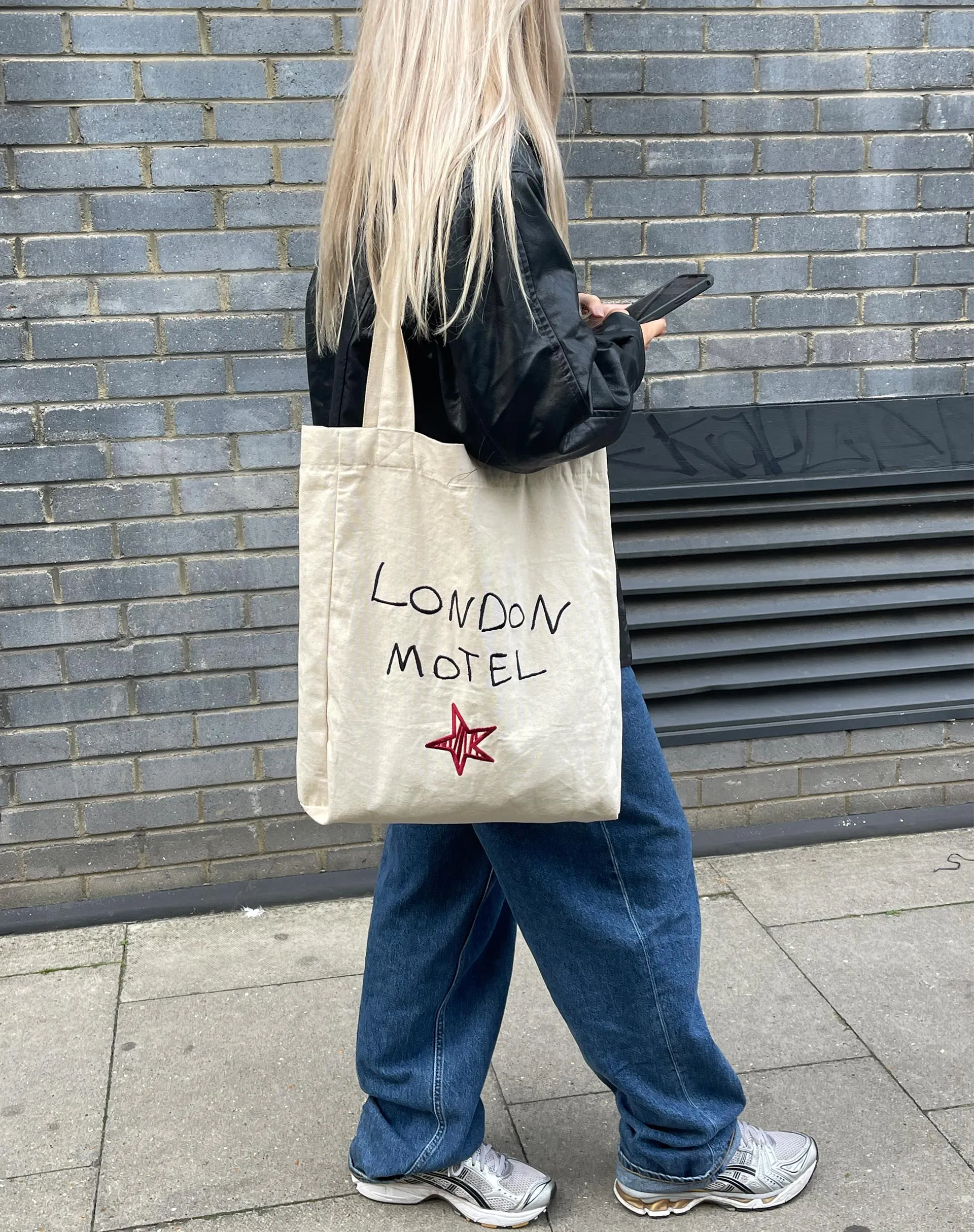 London Tote Bag in Ecru London Motel Embro sold by Motel Rocks