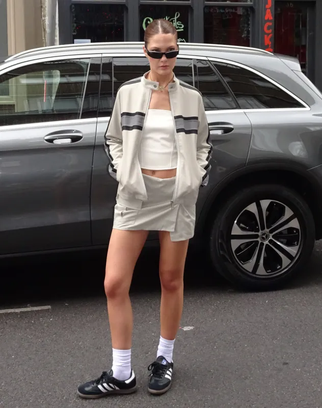 MOTEL X JACQUIE Rhory Mini Cargo Skirt in Oat sold by Motel Rocks