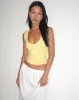 Jastio Vest Top in Lemonade Ribbed Jersey sold by Motel Rocks