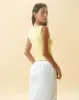 Jastio Vest Top in Lemonade Ribbed Jersey sold by Motel Rocks