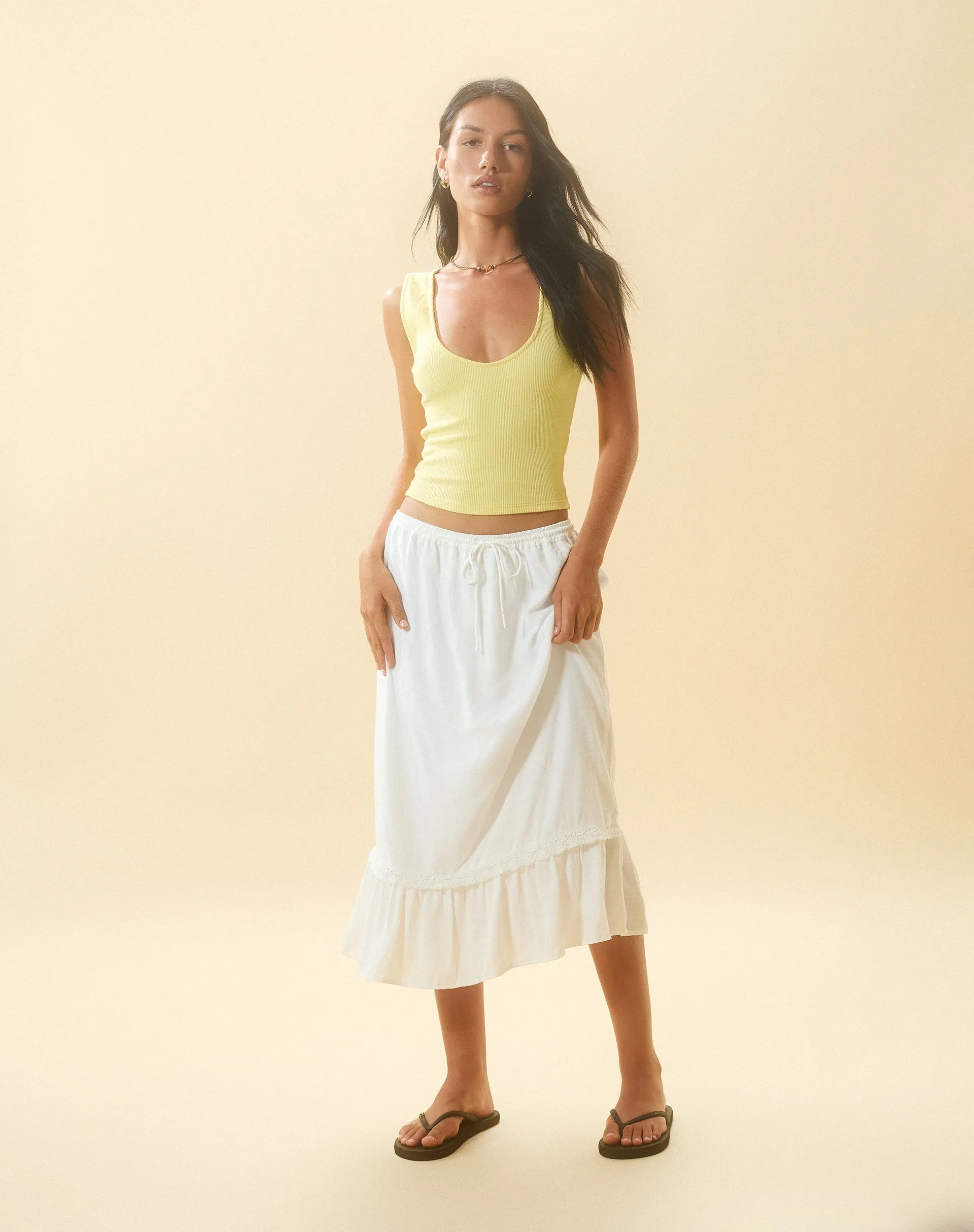 Jastio Vest Top in Lemonade Ribbed Jersey sold by Motel Rocks product image thumbnail 4