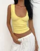 Jastio Vest Top in Lemonade Ribbed Jersey sold by Motel Rocks