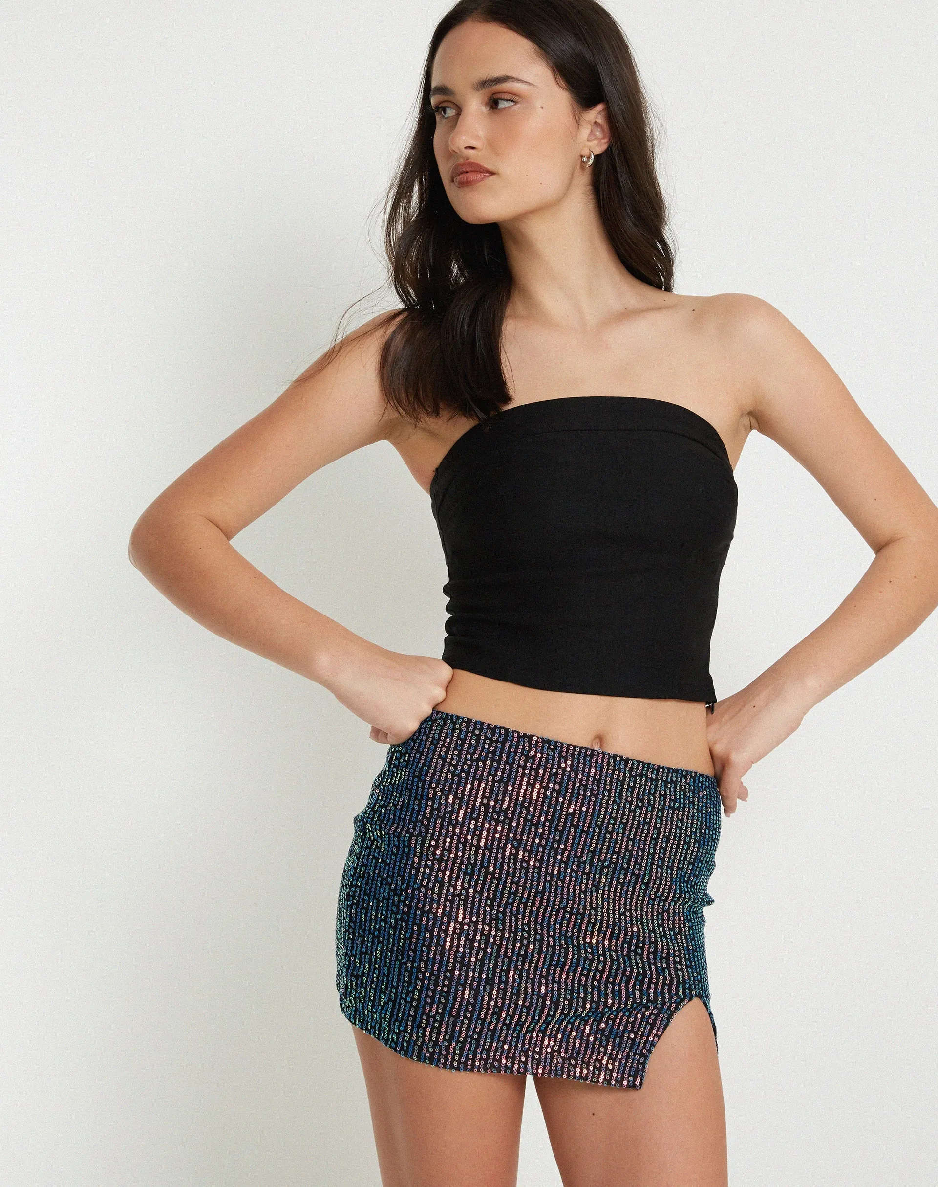 Pelma Mini Skirt in Sequin Opal Shine sold by Motel Rocks product image thumbnail 4