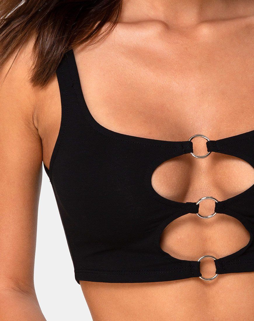 Keddo Crop Top in Black sold by Motel Rocks product image thumbnail 5