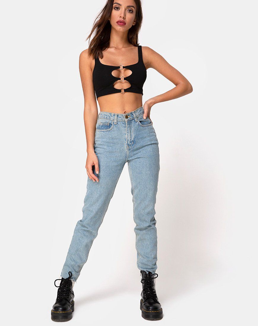 Keddo Crop Top in Black sold by Motel Rocks product image thumbnail 3