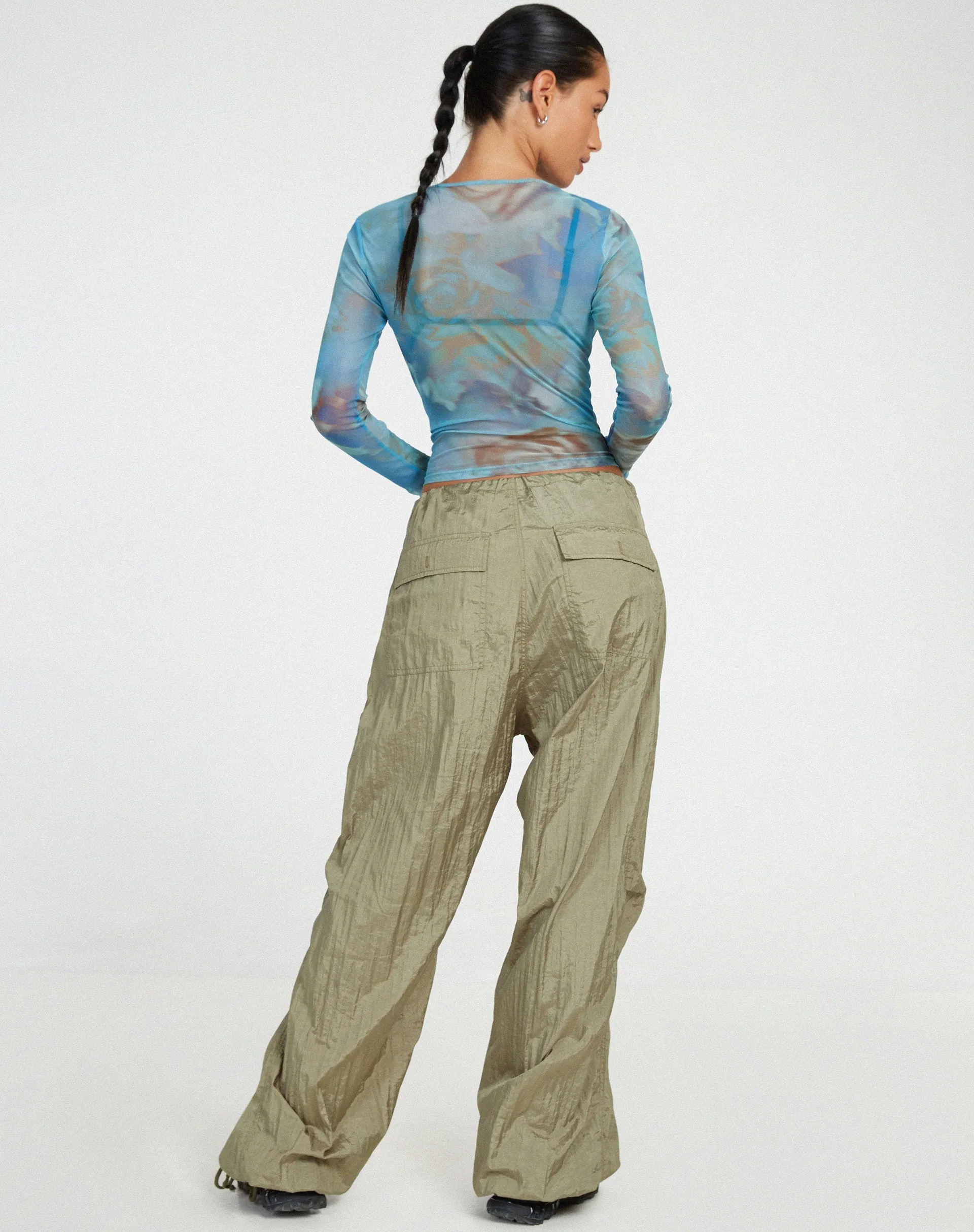 Elijah Crop Top in Digi Petal Blue sold by Motel Rocks product image thumbnail 5