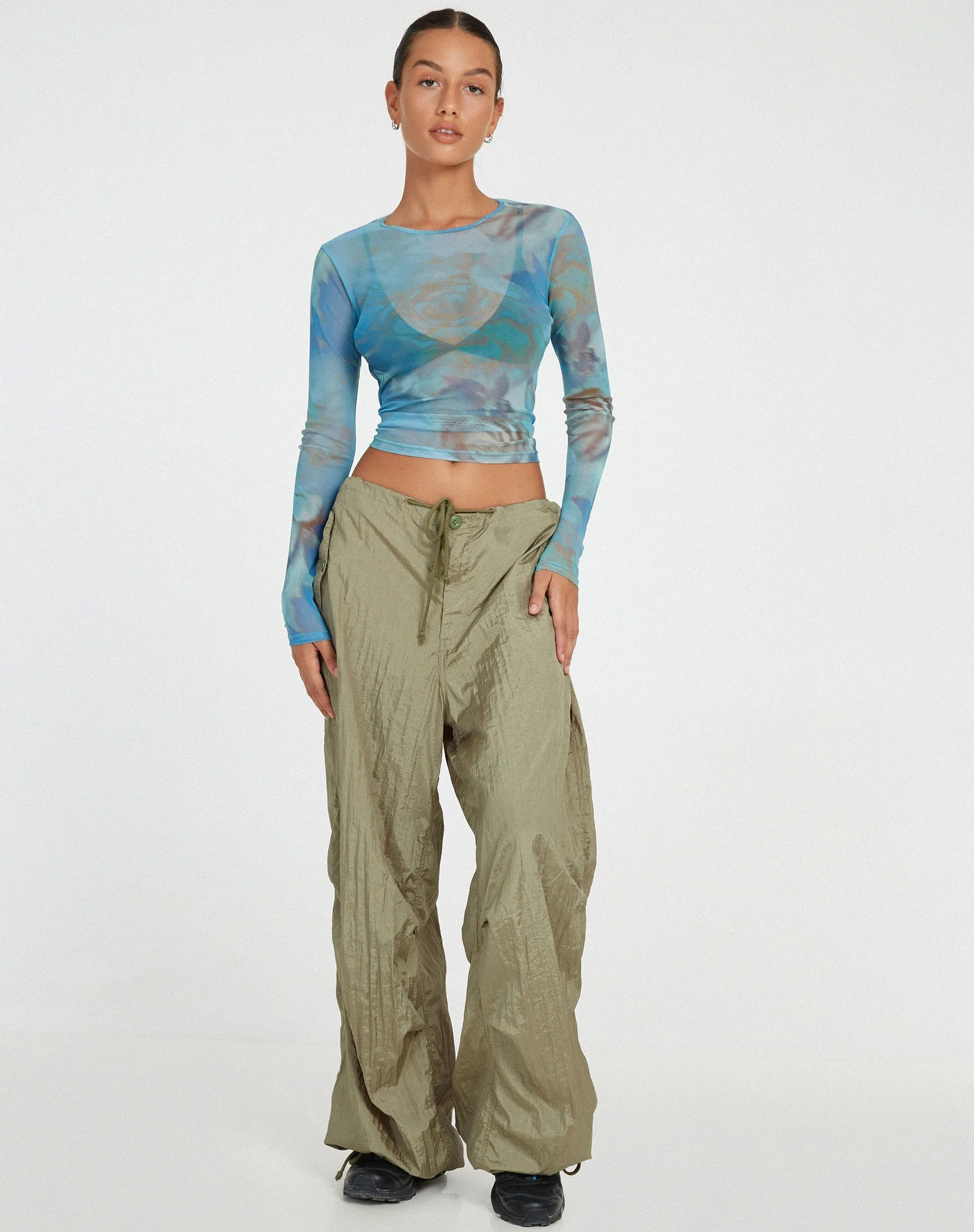 Elijah Crop Top in Digi Petal Blue sold by Motel Rocks product image thumbnail 3