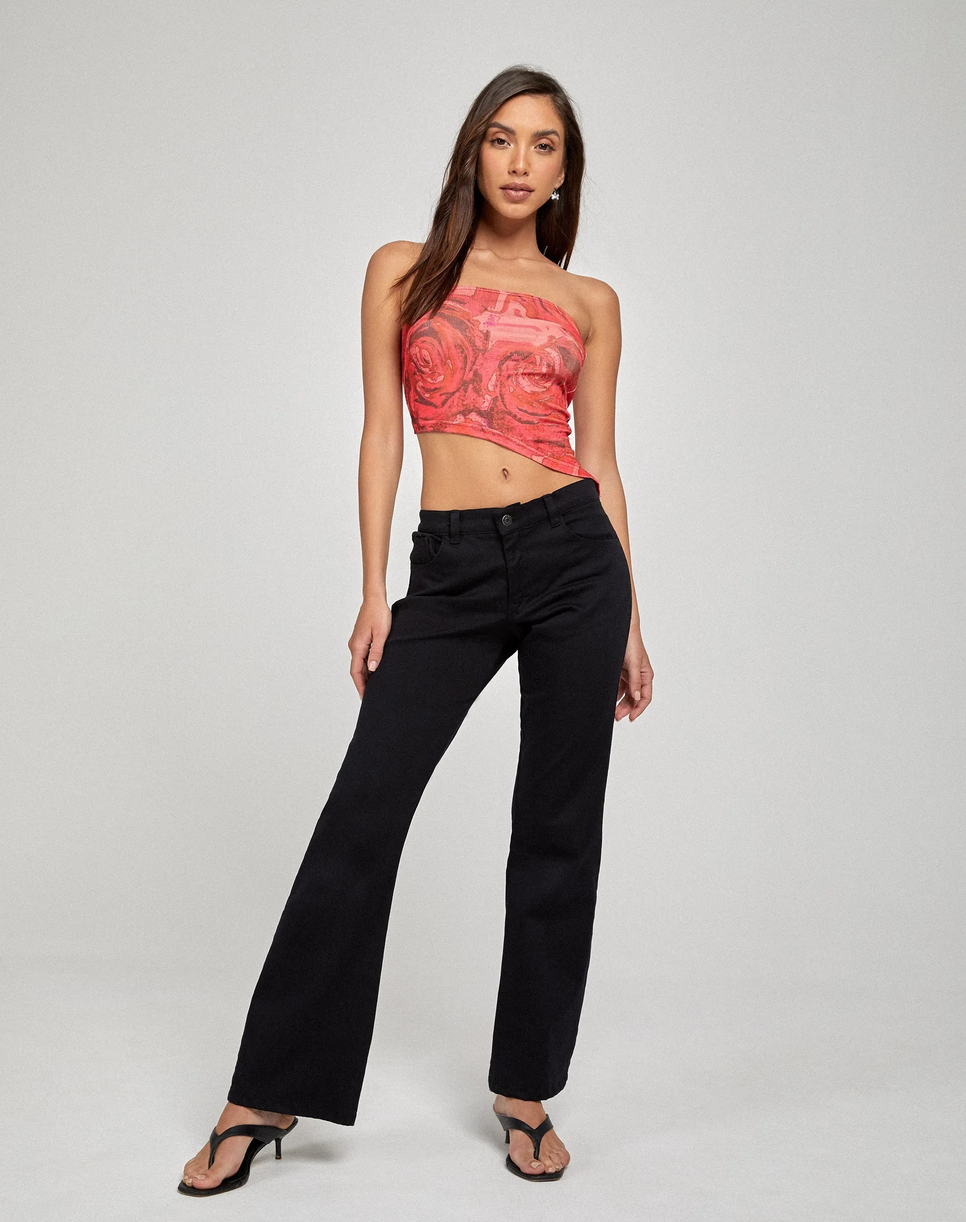 Sayunda Bandeau Top in Rose Petal Red sold by Motel Rocks product image thumbnail 2