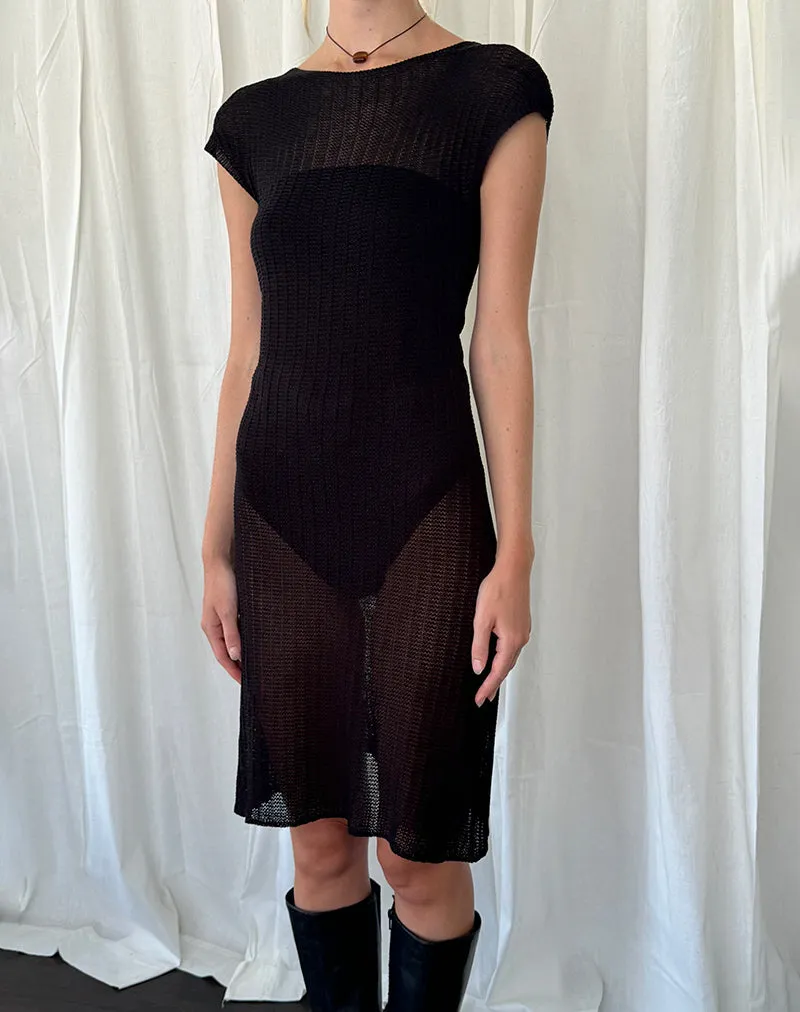 Adeline Midi Dress in Wide Rib Knit Black sold by Motel Rocks product image thumbnail 4