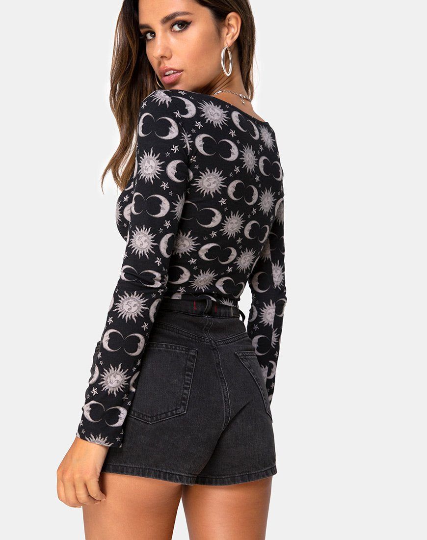 Carla Crop Top in Moonlight Black sold by Motel Rocks product image thumbnail 2