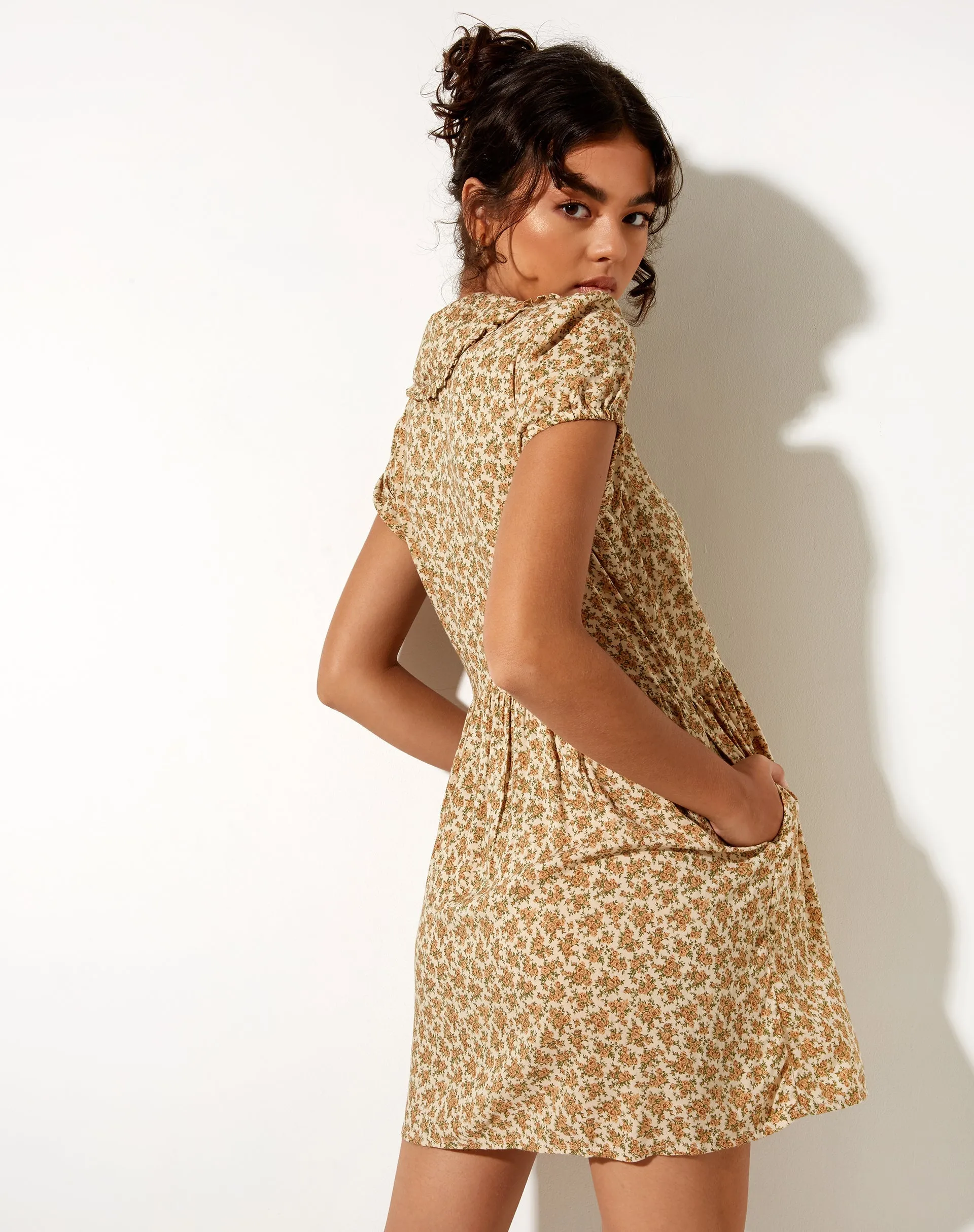 Shire Mini Dress in Washed Ditsy sold by Motel Rocks product image thumbnail 2