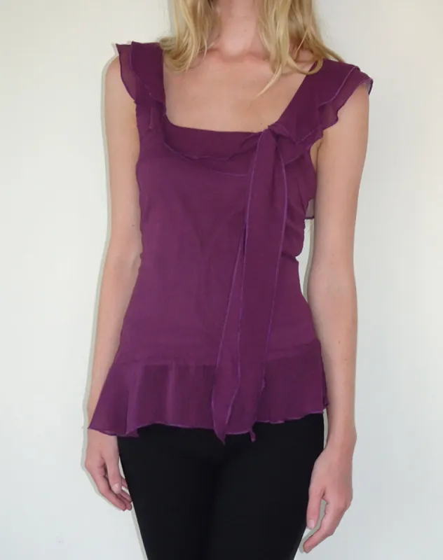 Piro Top in Chiffon Aubergine sold by Motel Rocks