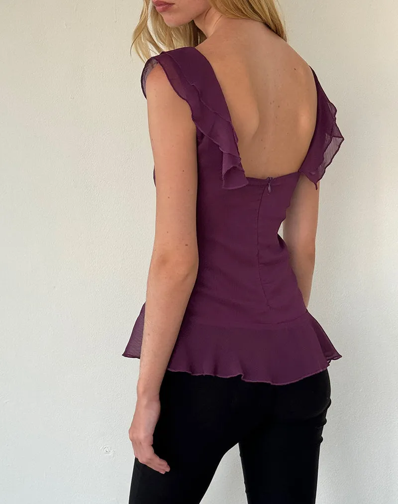 Piro Top in Chiffon Aubergine sold by Motel Rocks product image thumbnail 4