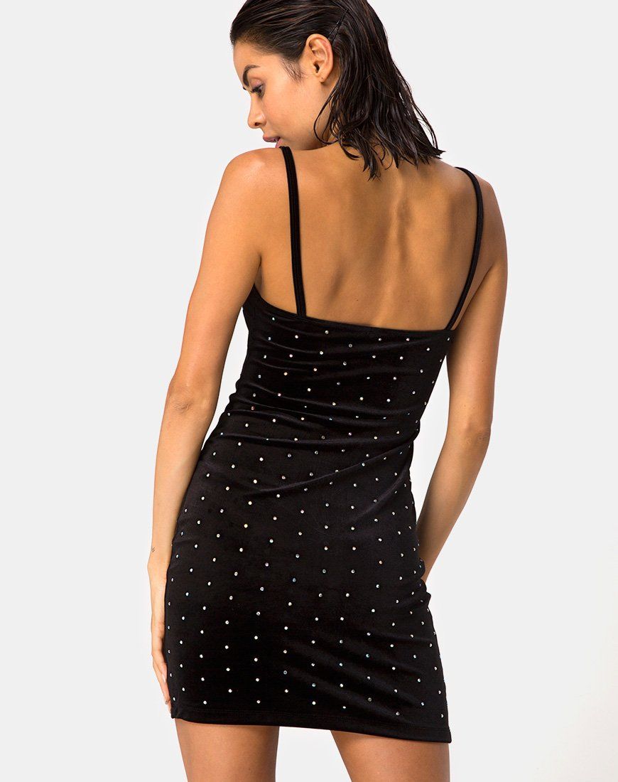 Selah Bodycon Dress in Diamante Black sold by Motel Rocks product image thumbnail 2