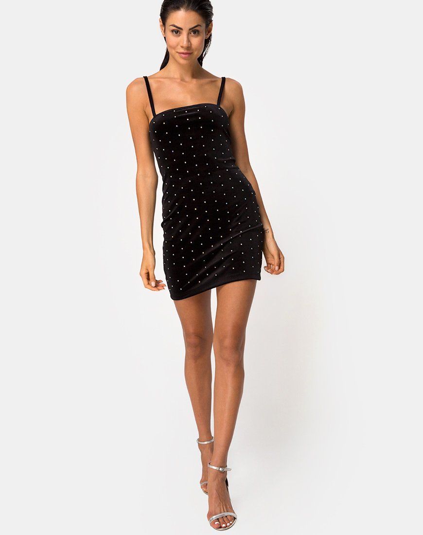 Selah Bodycon Dress in Diamante Black sold by Motel Rocks product image thumbnail 3