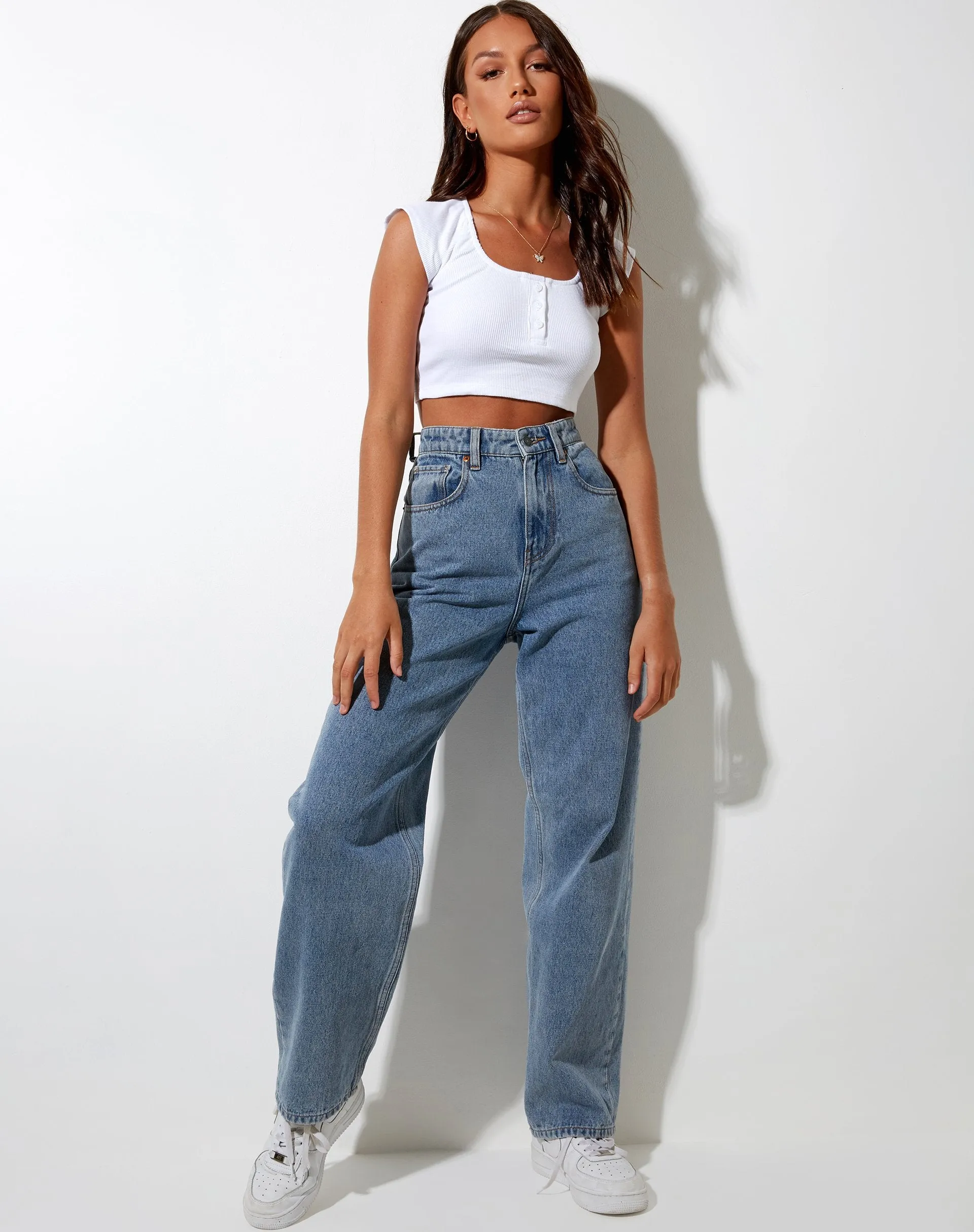 Safiya Crop Top in White sold by Motel Rocks product image thumbnail 3