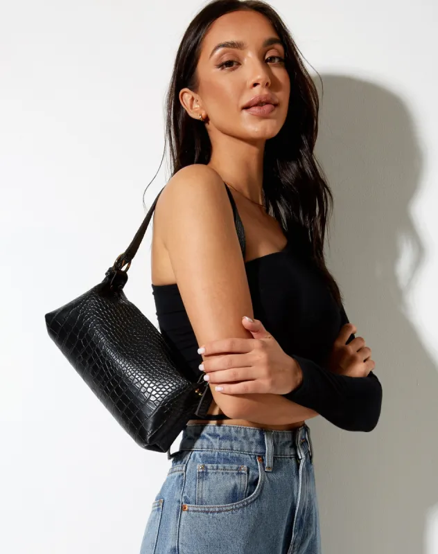 Leila Shoulder Bag in Black sold by Motel Rocks