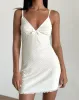 Mevila Cami Mini Dress in Ivory Polka Flock sold by Motel Rocks