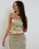 Shae Bandeau Top in Yellow Lily Print sold by Motel Rocks