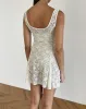 Tabah Mini Dress in Rose Lace Ivory sold by Motel Rocks