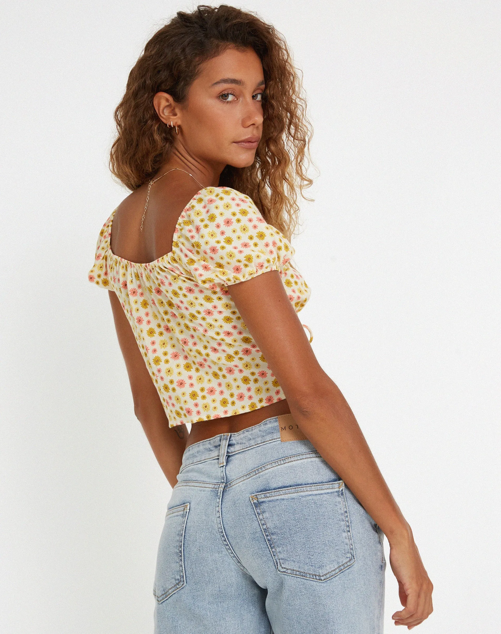Rom Top in Daisy Chain Cream sold by Motel Rocks product image thumbnail 2