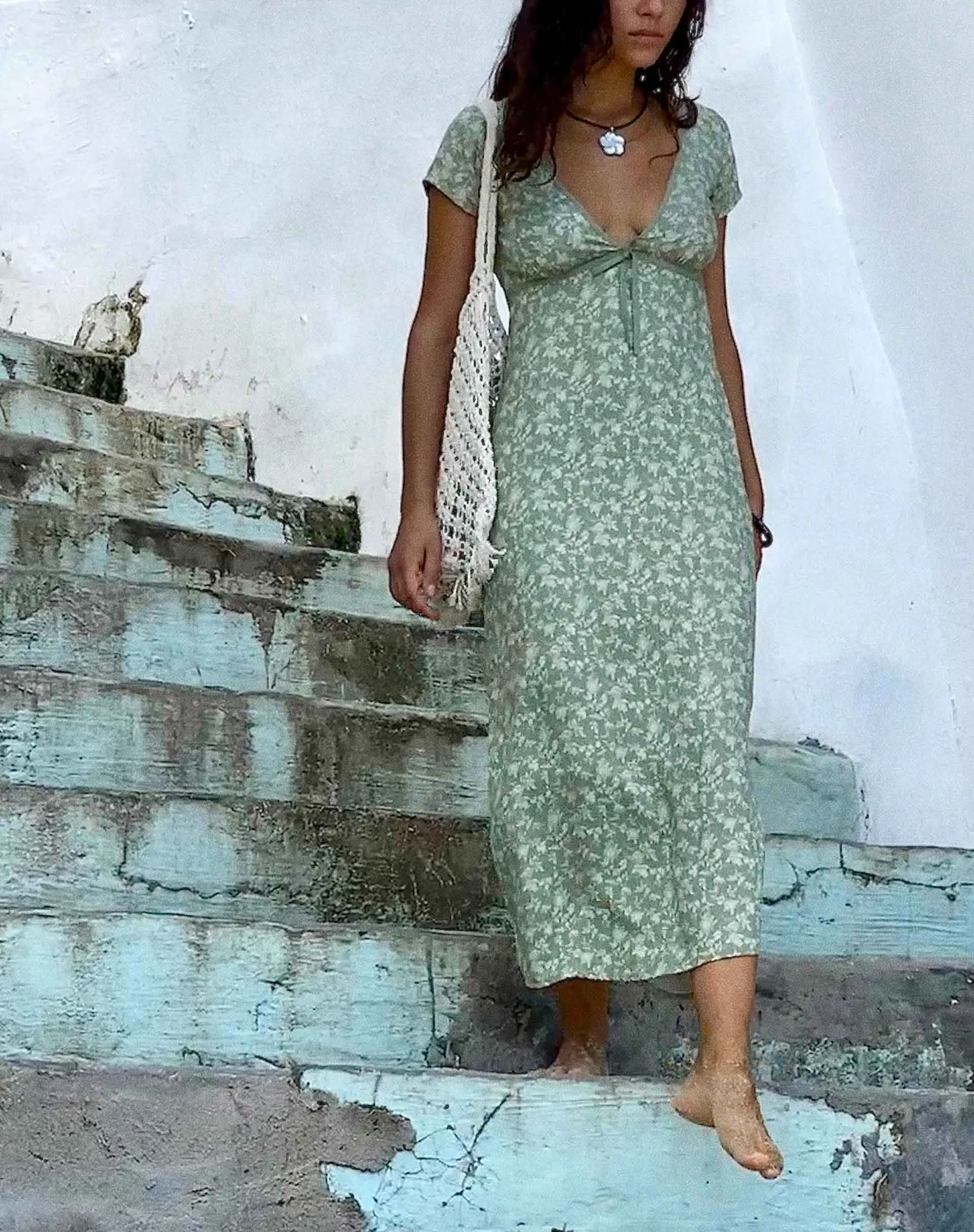 Eviaso Midi Dress in Ditsy Mix Floral Green sold by Motel Rocks product image thumbnail 3