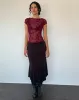 Nova Top in Botanical Flower Maroon sold by Motel Rocks