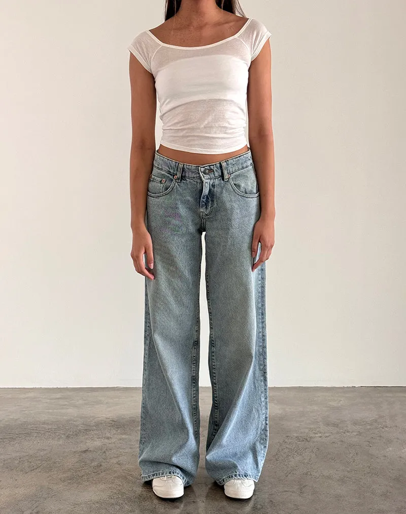 Charya Off The Shoulder Top in Off White sold by Motel Rocks product image thumbnail 3