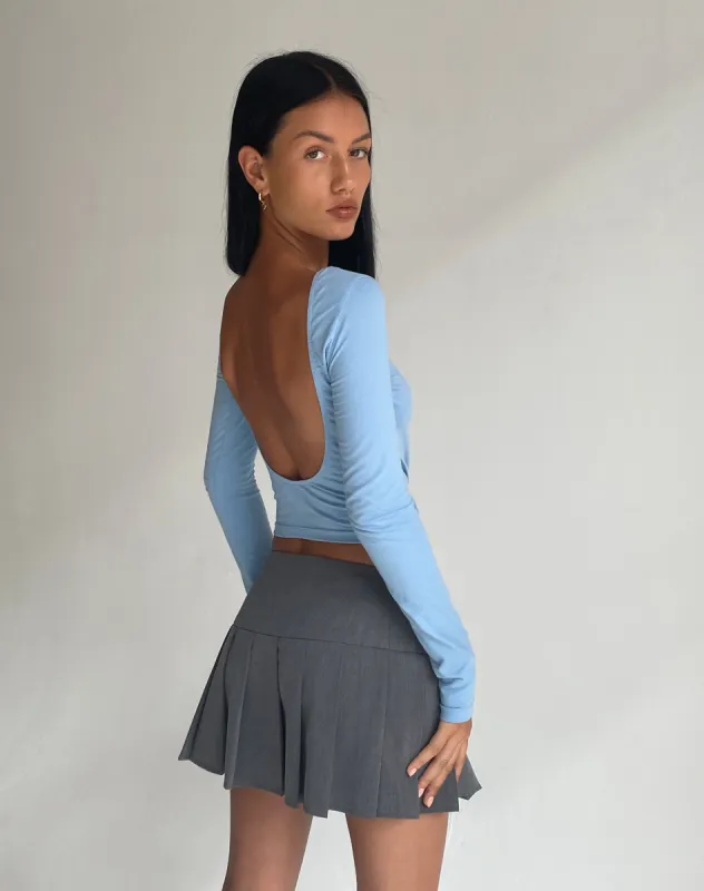 Xiabon Long Sleeve Top in Nantucket Blue sold by Motel Rocks