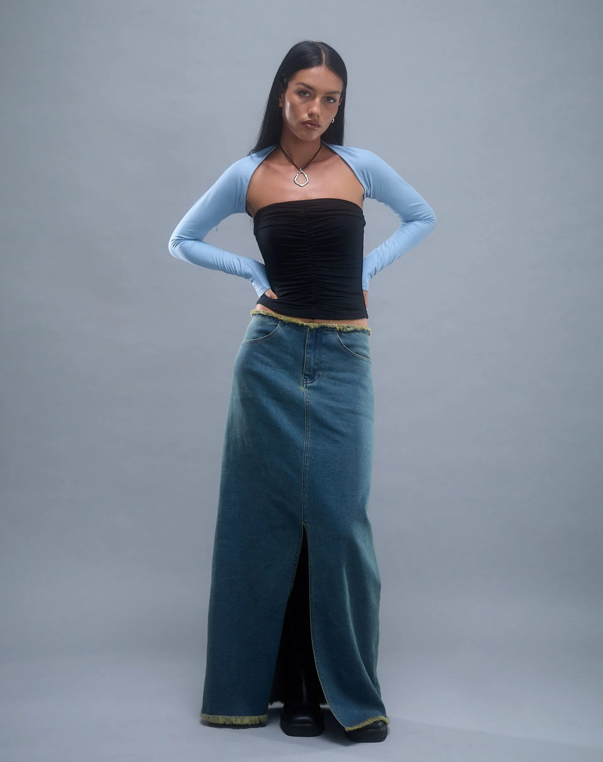 Sajna Ruched Bandeau Top in Black sold by Motel Rocks product image thumbnail 5