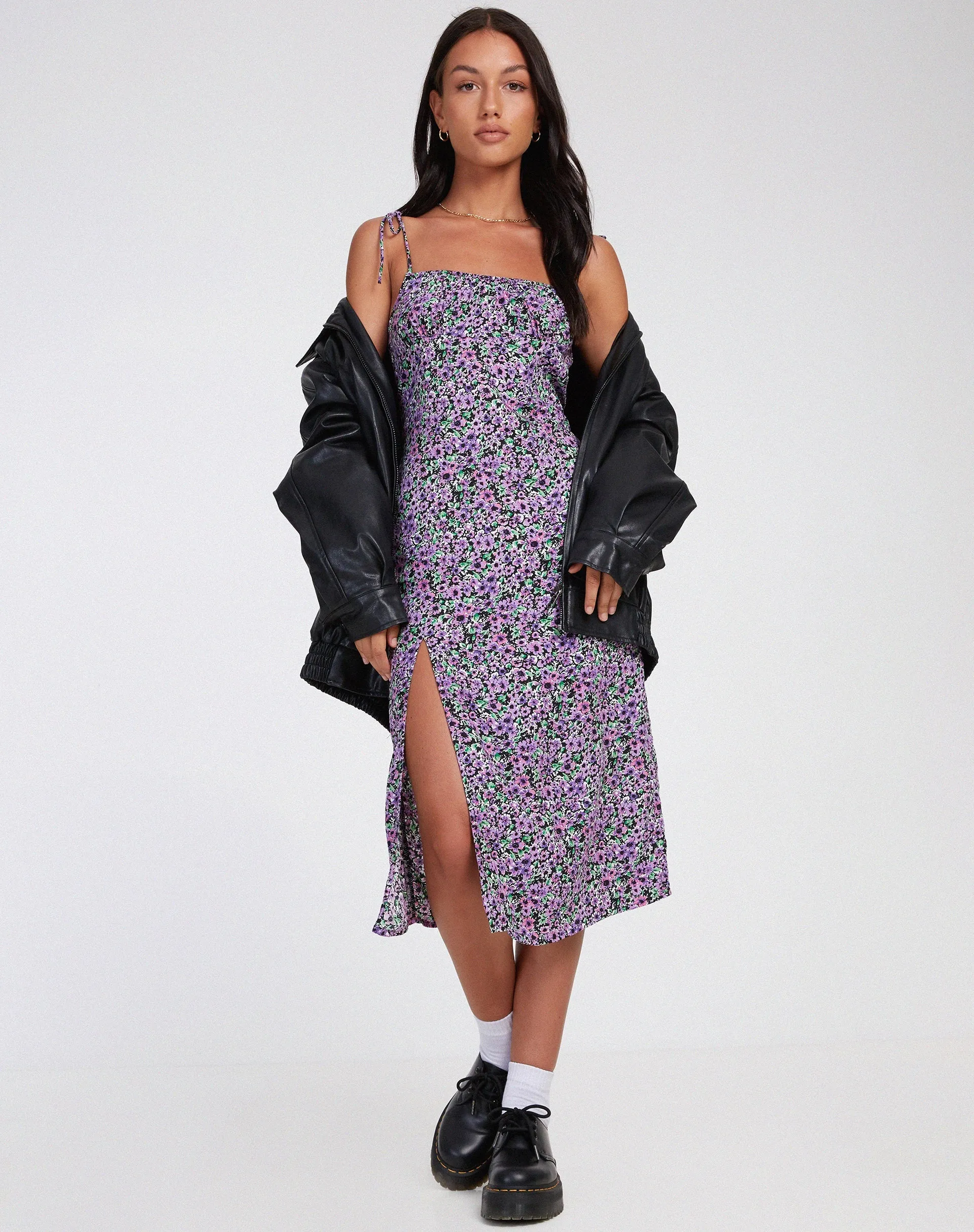 Lotie Midi Dress in Lilac Blossom sold by Motel Rocks