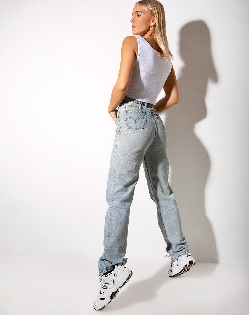 Landa Crop Top White ''Sugar'' Embro in Soft Pink sold by Motel Rocks product image thumbnail 4