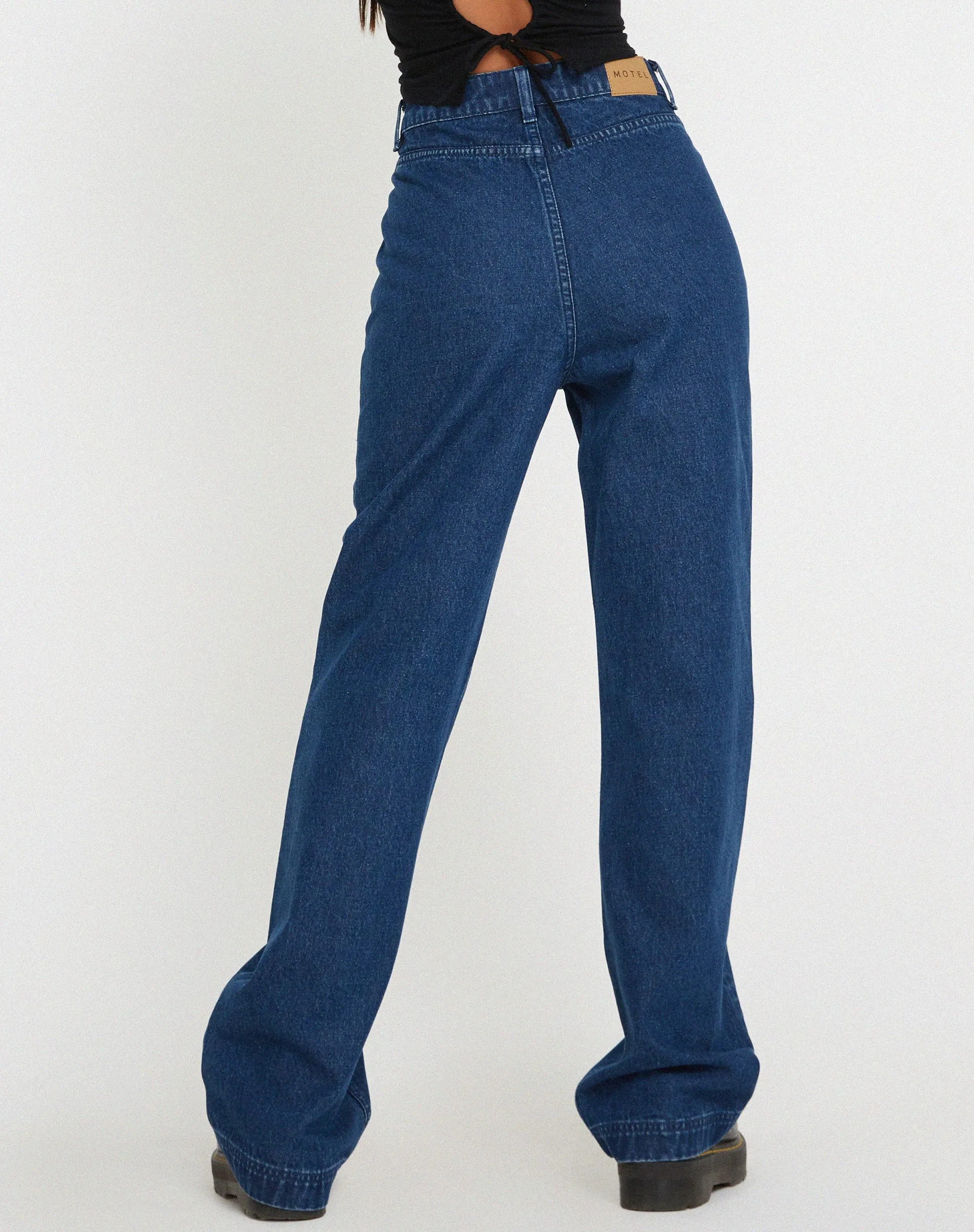 Retro Pocket Flare Jeans in 90's Indigo sold by Motel Rocks product image thumbnail 4
