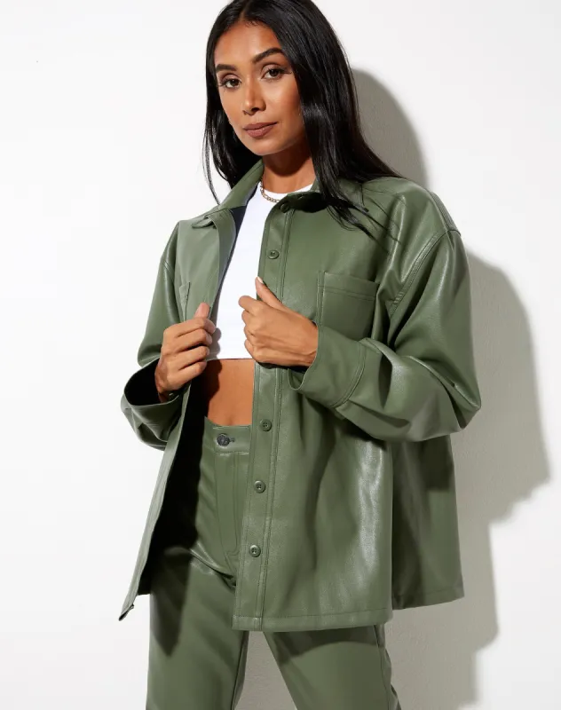 Lumberjack Shirt in Pu Green sold by Motel Rocks