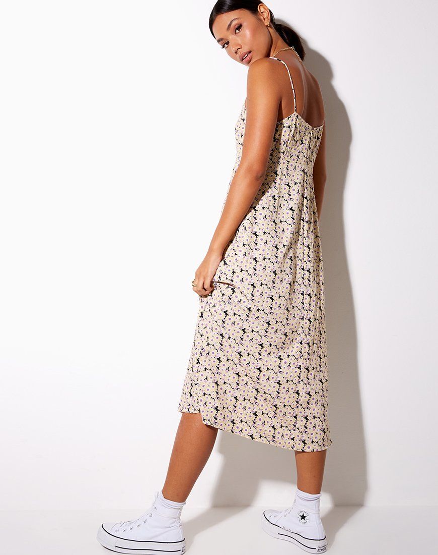 Anya Midi Dress in Daisy Day Cream sold by Motel Rocks product image thumbnail 4