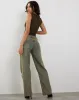 Monlo Vest Top in Olive sold by Motel Rocks