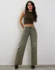 Monlo Vest Top in Olive sold by Motel Rocks