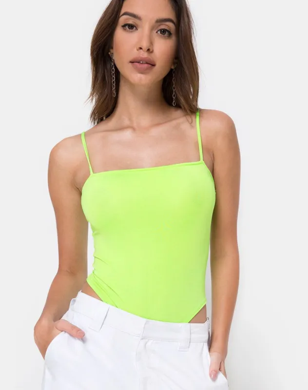 Sol Bodice in Fluro Green sold by Motel Rocks