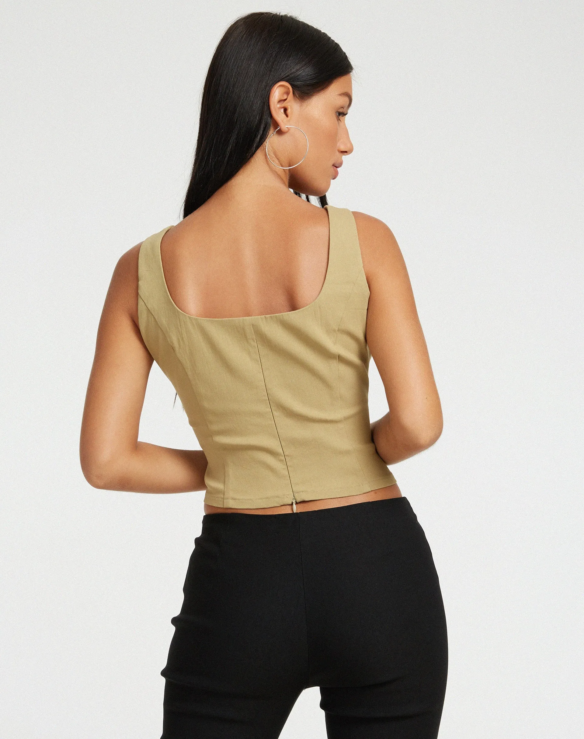 Rayuan Corset Top in Tan sold by Motel Rocks product image thumbnail 2
