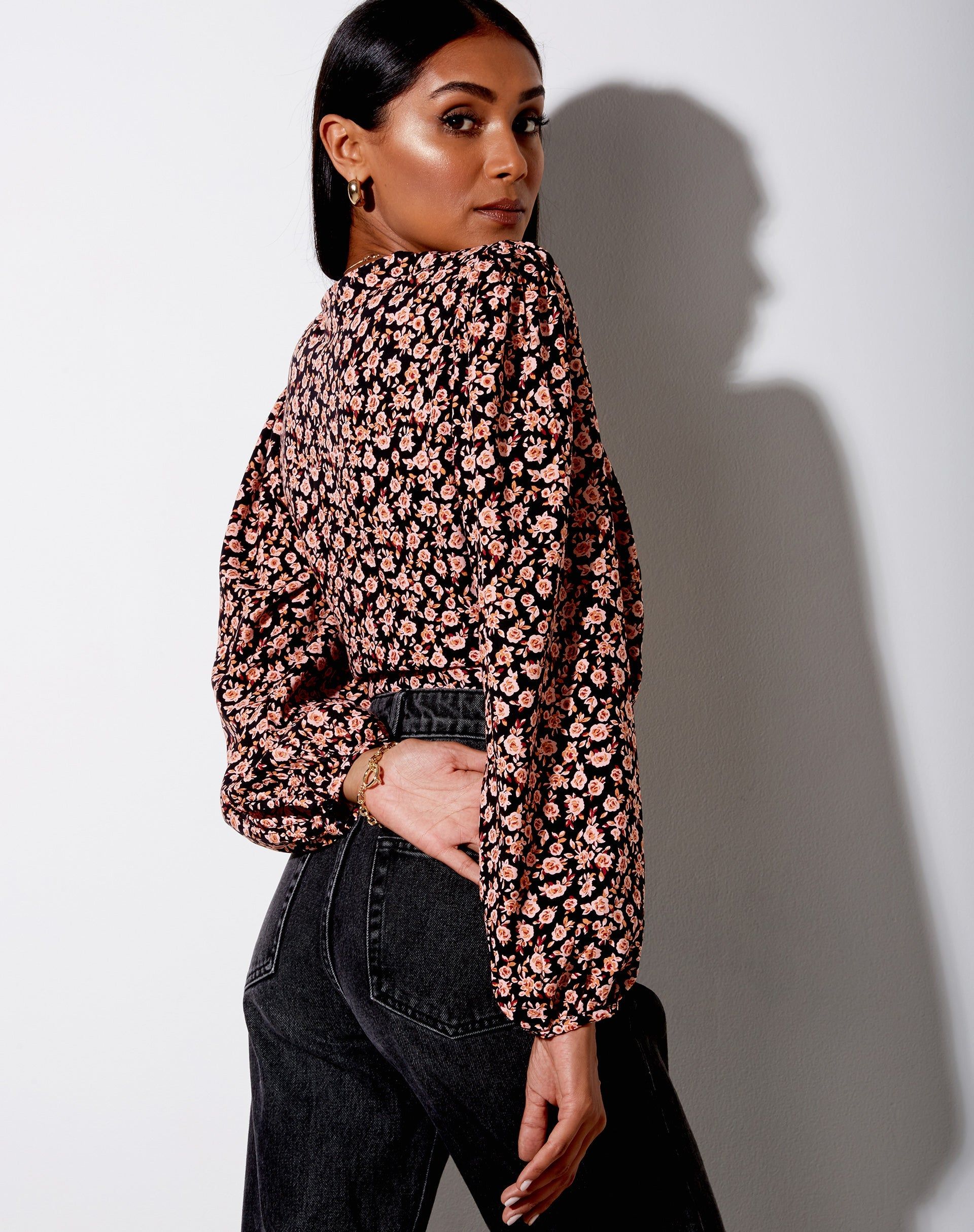 Glario Crop Top in Autumn Blossom sold by Motel Rocks product image thumbnail 3